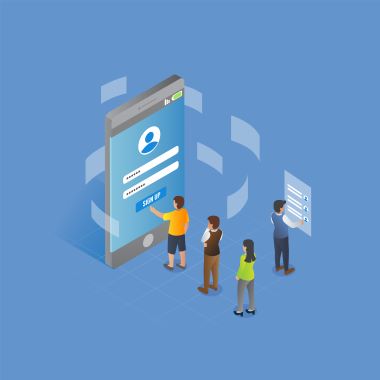 Registration people lining for registration.