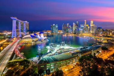 Marina Bay Sands Hotel, Singapore night view                                                                                                                                                                                                                                                                                                                                     