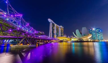 Marina Bay Sands Hotel, Singapore night view                                                                                                                                                                                                                                                                                                                                     